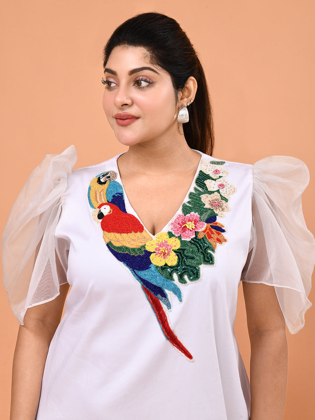 Ivory Parrot Garden Dress