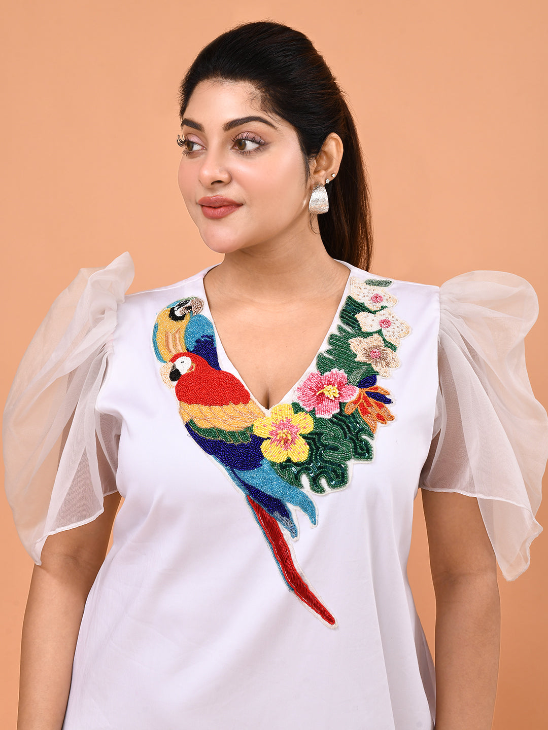 Ivory Parrot Garden Dress