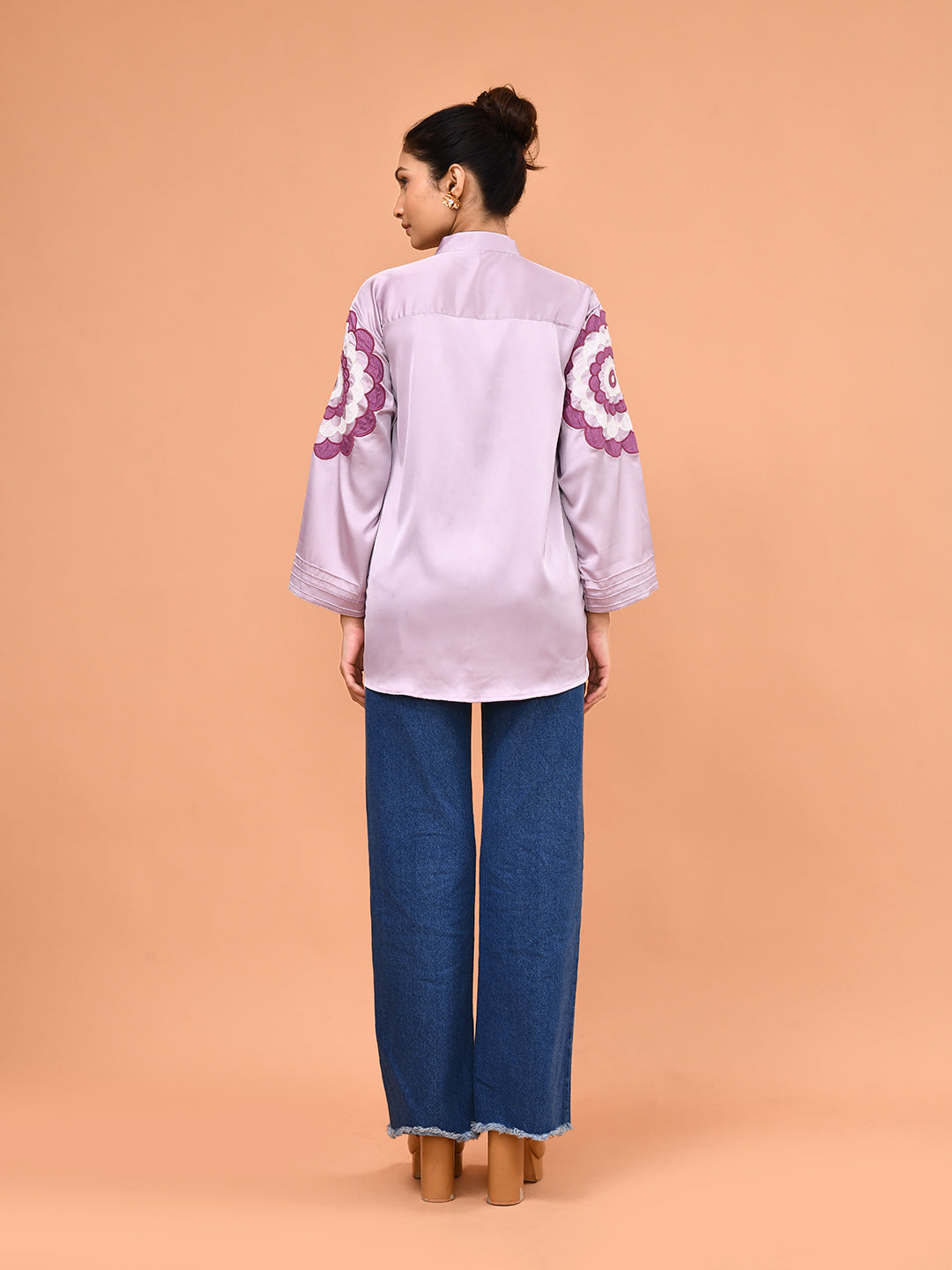 Lavender Bloom Embroidered Shirt