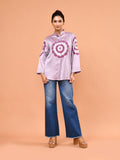 Lavender Bloom Embroidered Shirt
