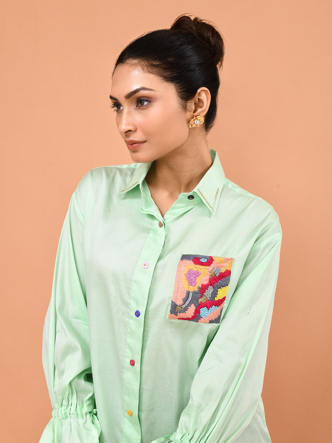 Mint Meadow Pocket Shirt