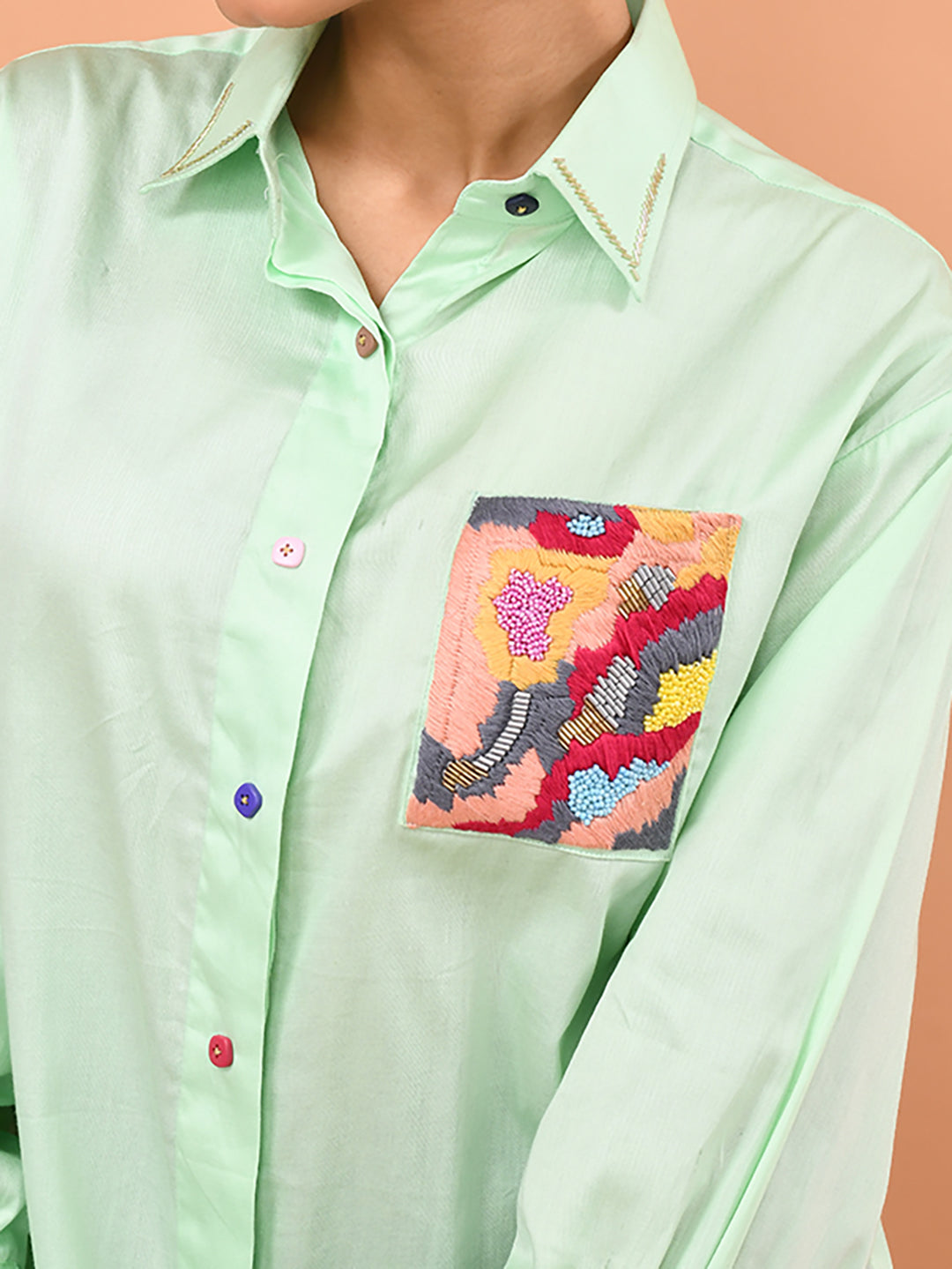 Mint Meadow Pocket Shirt