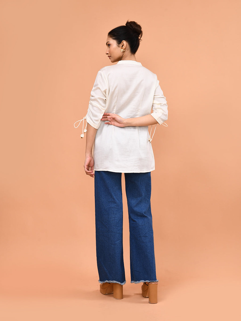 Ivory Bloom Embroidered Shirt